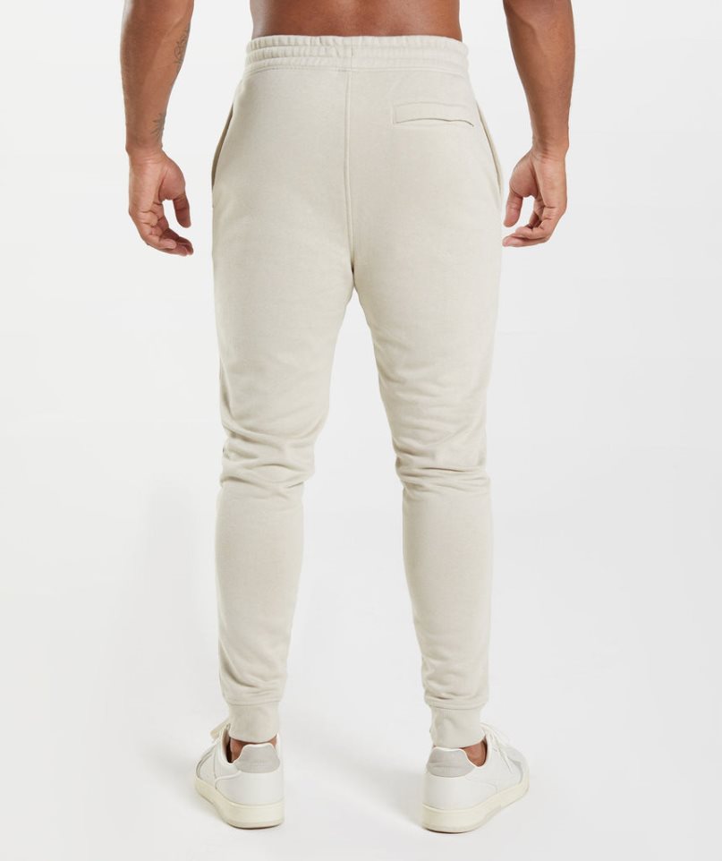 Men's Gymshark Crest Jogger Cream | CA 156A8D